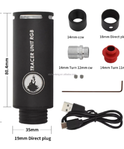 Tracer Airsoft RGB 14mm CCW Aluminium – Effet Flamme & Billes Traçantes