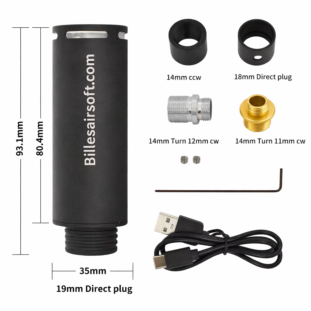 Tracer Airsoft RGB 14mm CCW Aluminium – Effet Flamme & Billes Traçantes